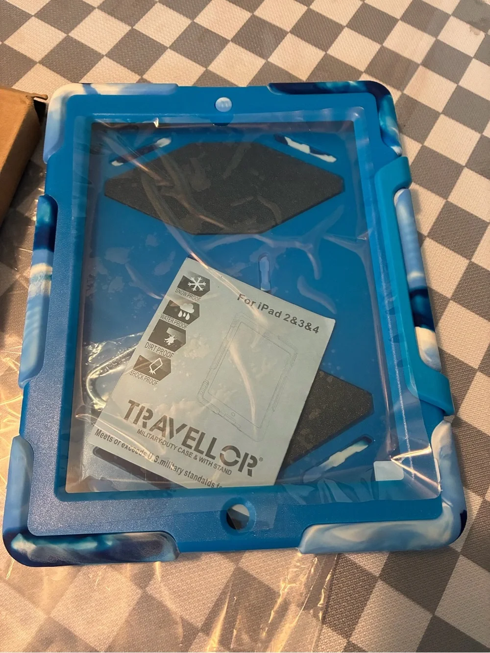 Blue and white Friendly Tablet Case with Cushioned Edges